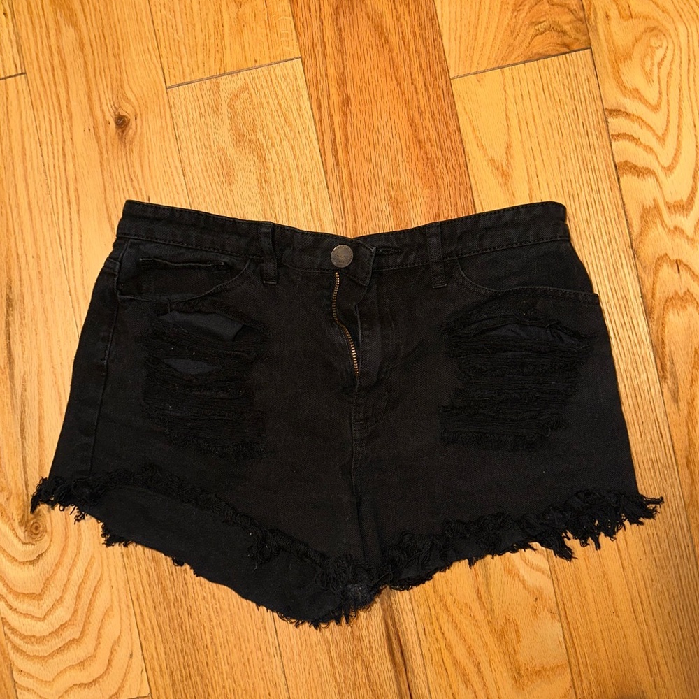 Black Jean shorts